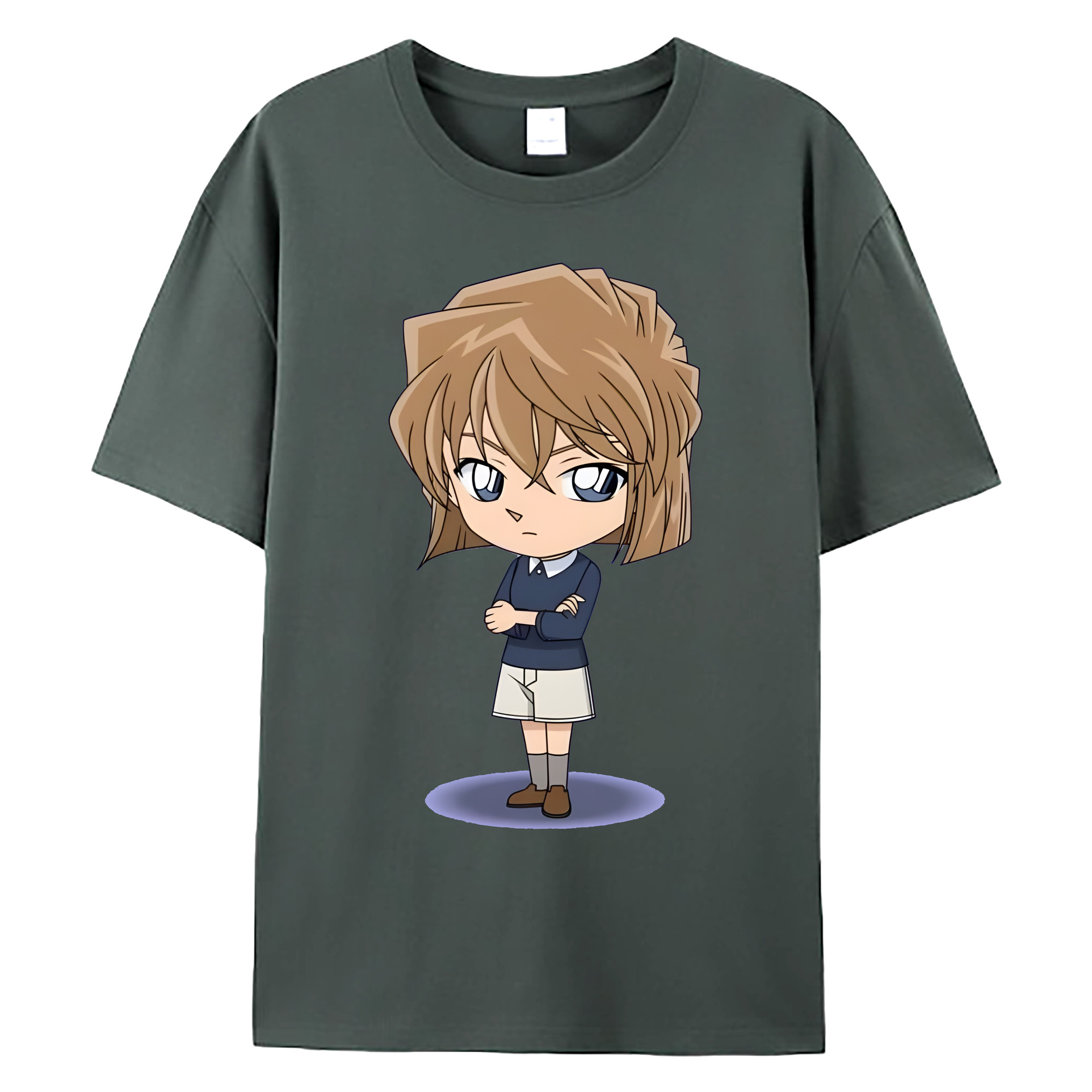 （画像用） 名探偵コナン 灰原 哀 はいばら あい Detective Conan Anita Hailey、Vi Graythorn Haibara Ai 綿100％ メンズ半袖Tシャツ｜肌触りやわらか＆通気性